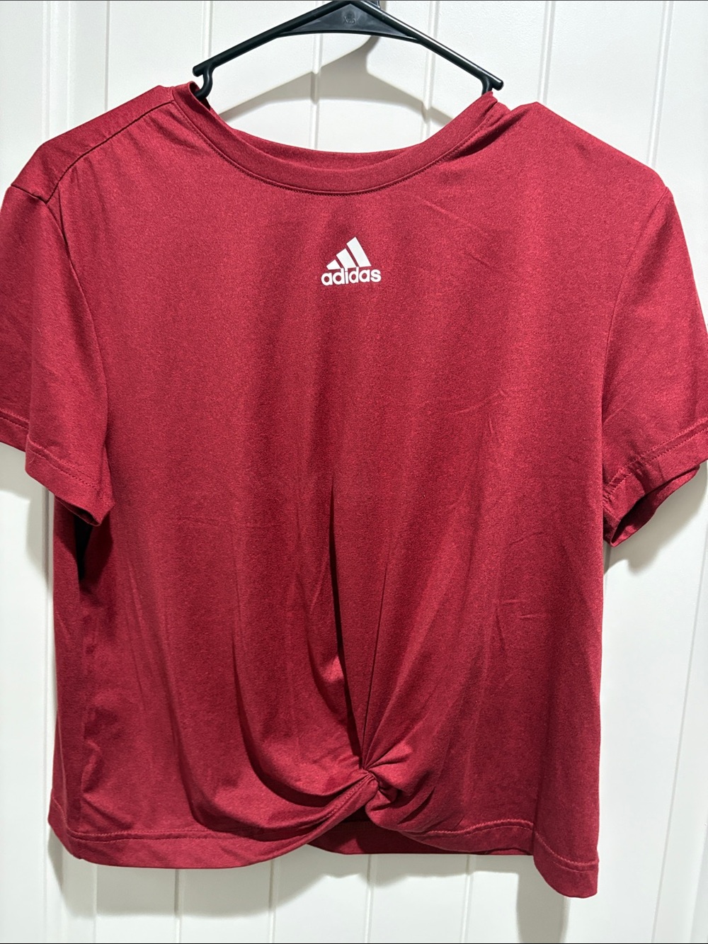 adidas Women’s Knot-Front Short Sleeve Tee - Maroon